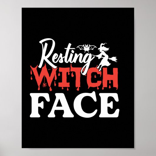 Halloween Resting Witch Facce Birthday Poster (Vorne)