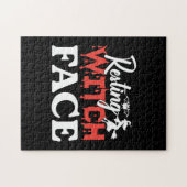 Halloween Resting Witch Facce Birthday Puzzle (Horizontal)