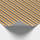 Halloween Retro 1960er Zickzack Orange White Black Geschenkpapier (Ecke)