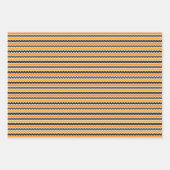 Halloween Retro 1960er Zickzack Orange White Black Geschenkpapier Set (Vorderseite 2)
