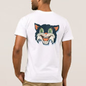 Halloween Retro Black Cat T - Shirt (Rückseite)