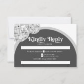 Halloween Retro Black Gray Goth Disco Ball Wedding RSVP Karte (Vorderseite)