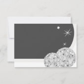 Halloween Retro Black Gray Goth Disco Ball Wedding RSVP Karte (Rückseite)