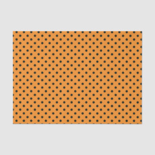 Halloween Retro Black Polka Punkte auf Orange Seidenpapier