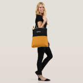 Halloween Retro Bright Orange Zickzack Black Name Tasche (Am Model)