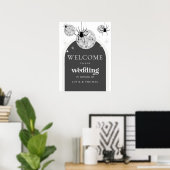 Halloween Retro Disco Spiders Begrüßung Poster (Heimbüro)