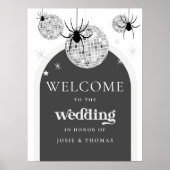 Halloween Retro Disco Spiders Begrüßung Poster (Vorne)