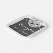 Halloween Retro Disco Spiders & Disco Ball Wedding Pappteller (Gewinkelt)