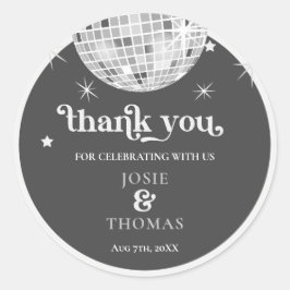 Halloween Retro Disco Spiders & Disco Ball Wedding Runder Aufkleber