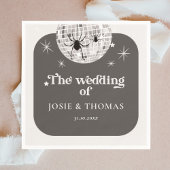 Halloween Retro Disco Spiders & Disco Ball Wedding Serviette