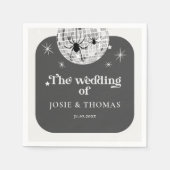 Halloween Retro Disco Spiders & Disco Ball Wedding Serviette (Vorderseite)