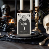 Halloween Retro Disco Spiders & Disco Ball Wedding Tischnummer