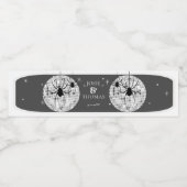 Halloween Retro Disco Spiders & Disco Ball Wedding Wasserflaschenetikett (Einzelnes Label)