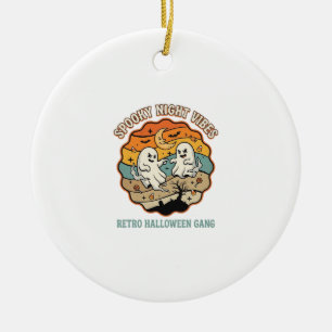 Halloween Retro-Geister-Nacht Keramik Ornament