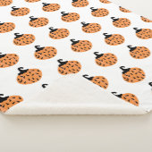 Halloween Retro Geometric Schwarz-weiß Pumpkins Sherpadecke (3/4)