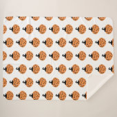 Halloween Retro Geometric Schwarz-weiß Pumpkins Sherpadecke (Vorderseite (Horizontal))