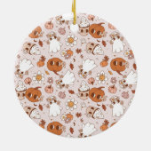 HALLOWEEN RETRO GROOVY PUMPKINS UND GHOSTEN KERAMIK ORNAMENT (Hinten)