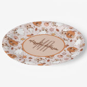 HALLOWEEN RETRO GROOVY PUMPKINS UND GHOSTEN PAPPTELLER (Schrägansicht)