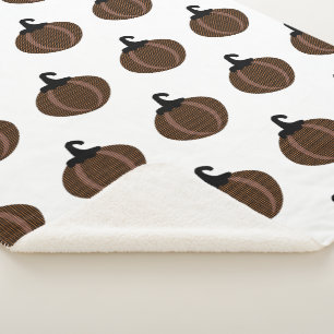 Halloween Retro Heart Pumpkins Sherpadecke