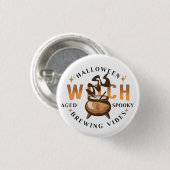 Halloween Retro Hexe braut Button (Vorne & Hinten)