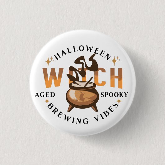 Halloween Retro Hexe braut Button (Vorderseite)