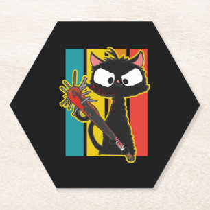 Halloween Retro-Katze Vintage-Katze Untersetzer