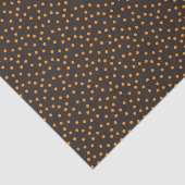 Halloween Retro Orange Polka Dot Schwarzer Hinterg Seidenpapier (Ausschnitt)