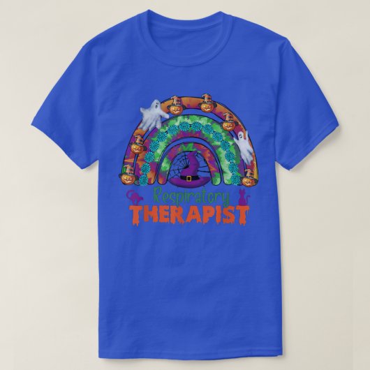 Halloween Retro Respiratorentherapeut Rainbow Leop T-Shirt (Design vorne)