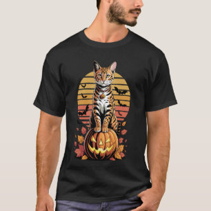 Halloween Retro Savannah-Katze T-Shirt