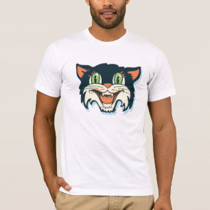 Halloween Retro Schwarzkatze T-Shirt