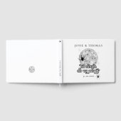 Halloween Retro Spiders & Disco Ball Wedding Gästebuch (Voll)