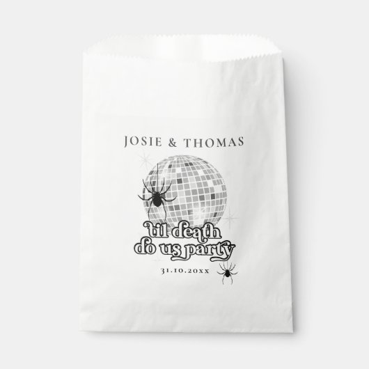 Halloween Retro Spiders & Disco Ball Wedding Geschenktütchen (Vorderseite)
