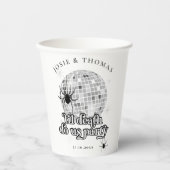 Halloween Retro Spiders & Disco Ball Wedding Pappbecher (Vorderseite)