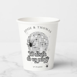 Halloween Retro Spiders & Disco Ball Wedding Pappbecher