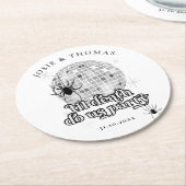 Halloween Retro Spiders & Disco Ball Wedding Runder Pappuntersetzer (Angewinkelt)