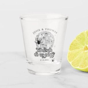 Halloween Retro Spiders & Disco Ball Wedding Schnapsglas