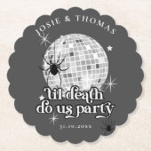 Halloween Retro Spiders & Disco Ball Wedding Untersetzer (Vorderseite)
