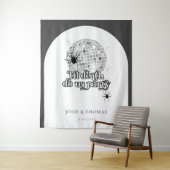 Halloween Retro Spiders & Disco Ball Wedding Wandteppich (Beispiel)