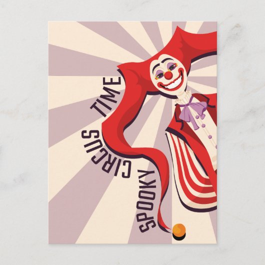 Halloween Retro Spooky Clown farbenfroher Sonnenzi Postkarte (Vorderseite)