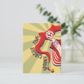 Halloween Retro Spooky Clown farbenfroher Sonnenzi Postkarte (Stehend Vorderseite)
