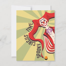 Halloween Retro Spooky Clown farbenfroher Sonnenzi Postkarte