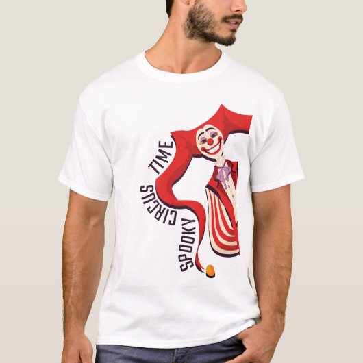 Halloween Retro Spooky Clown farbenfroher Sonnenzi T-Shirt (Vorderseite)