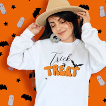 Halloween Retro Trick oder Treat Orange Black Girl