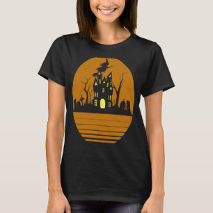 Halloween Retro Vintage Spukhaus Vollmond T-Shirt