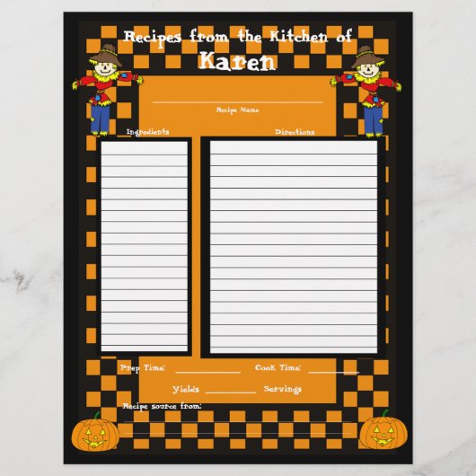 Halloween-Rezept-Seite (Vorderseite)