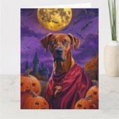 Halloween Rhodesian Ridgeback Vampire Pumpkins Karte (Vorderseite)