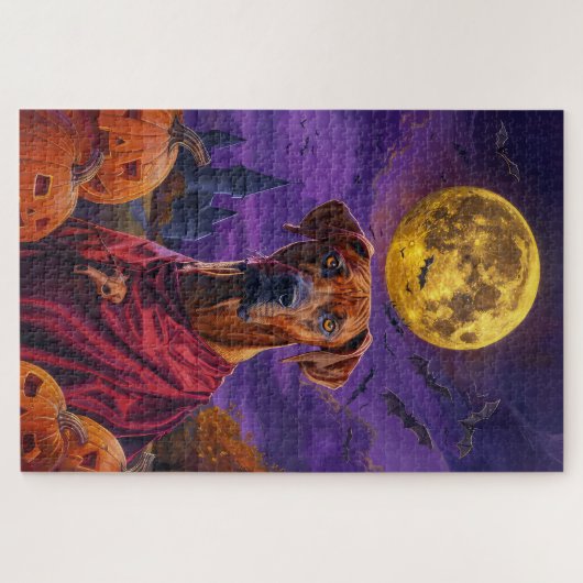 Halloween Rhodesian Ridgeback Vampire Pumpkins Puzzle (Horizontal)