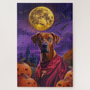 Halloween Rhodesian Ridgeback Vampire Pumpkins Puzzle