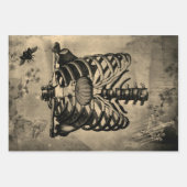 Halloween Rib Cage Pumpkin Herz Floral Ephemera Geschenkpapier Set (Vorderseite 2)