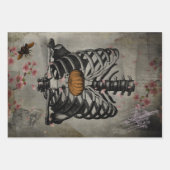 Halloween Rib Cage Pumpkin Herz Floral Ephemera Geschenkpapier Set (Vorderseite)